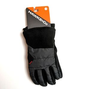Hawke & Co Carbon Gray & Black Fleece Gloves Size L/XL NWT